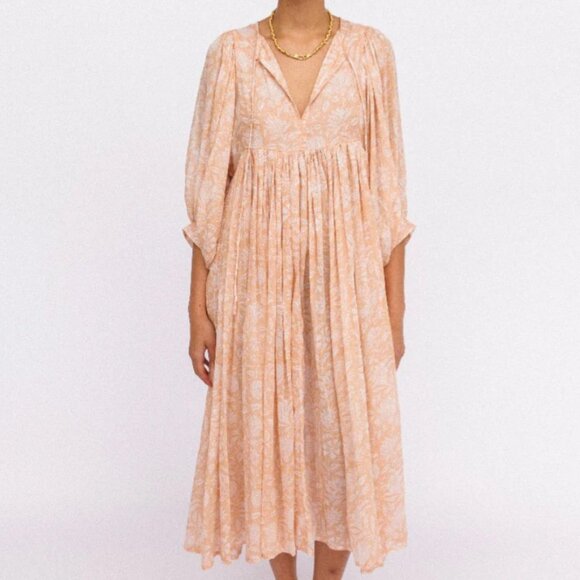 Daughters of India Kyra Midi Dress in Apricot Blush- Size XS - Picture 1 of 5